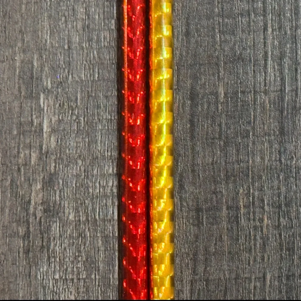 💞 New Set of 2 Red & Gold Holographic Wood Pencils With Erasers
